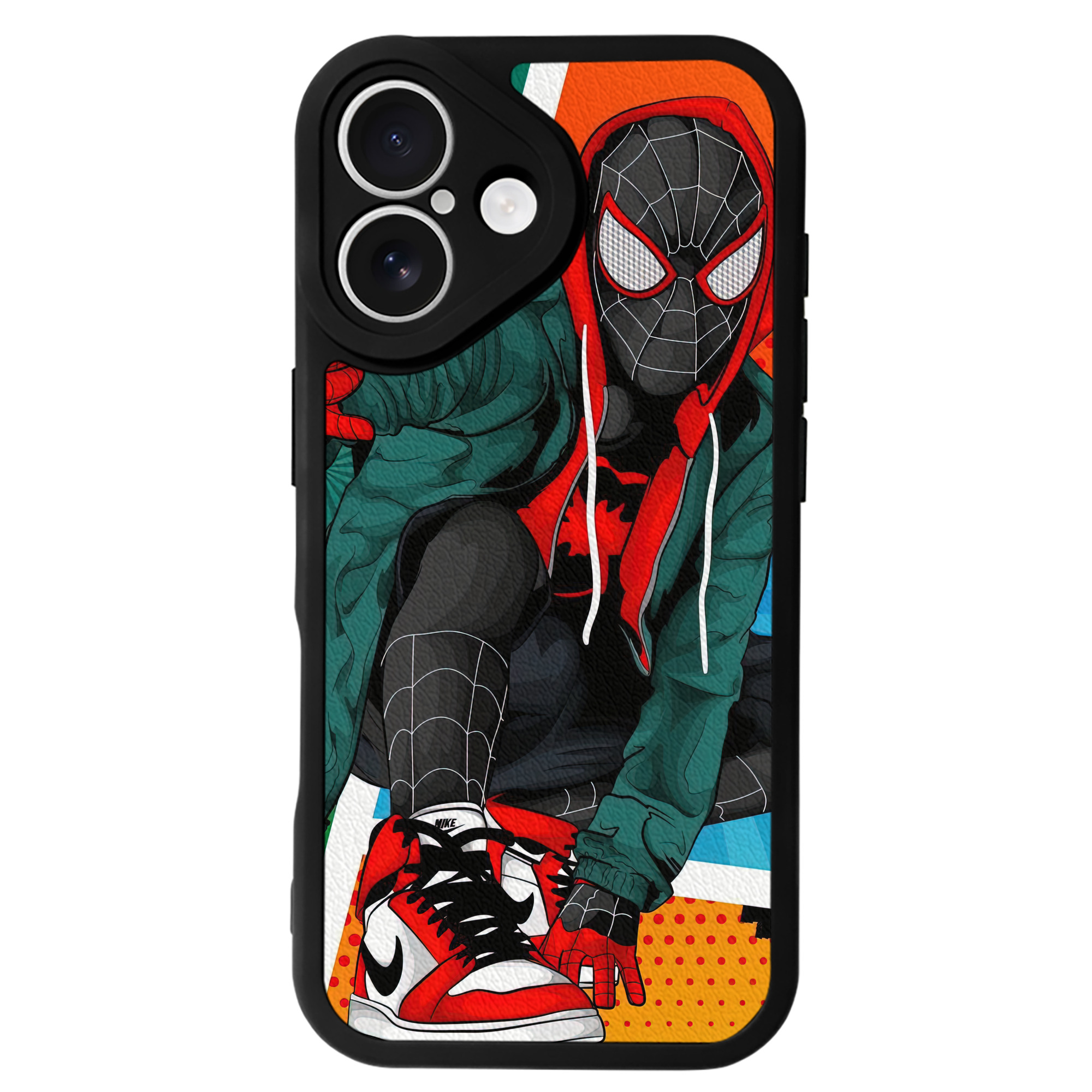 Spider Man スパイダーマン 【iPhone 16シリーズ対応】シリコンスマホケース（レザー調） 材質：シリコン